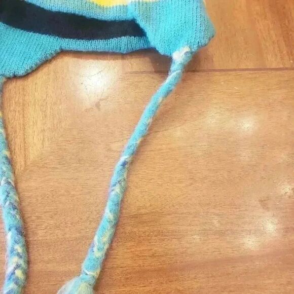 𝅺Pinyon Products Men's Navy/Yellow/Turquoise Wool Beanie - Picture 7 of 13